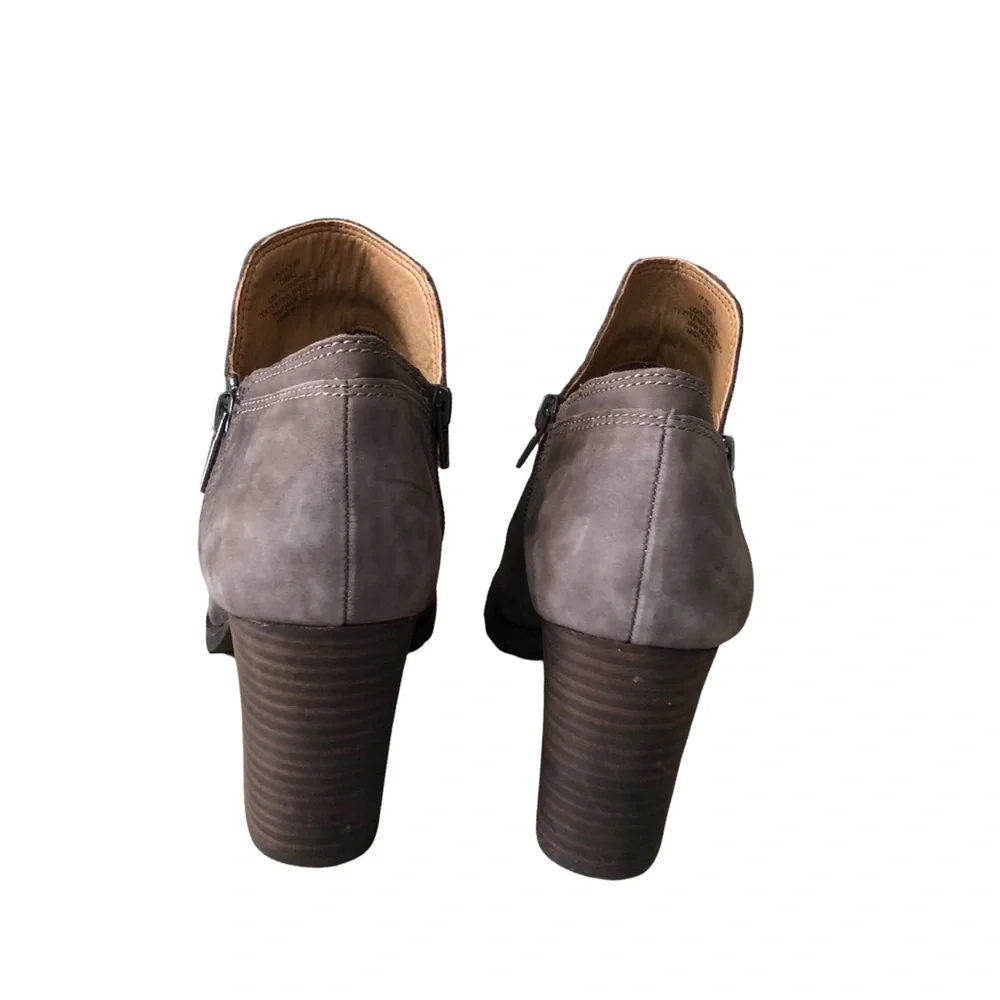 Lucky Brand Natlee Gray Block Heel Boots